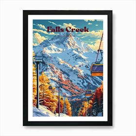 Falls Creek Australia Winter Digital Travel Art Art Print