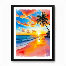 Sunset On The Beach 18 Art Print