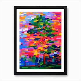 Goldenrain Tree Tree Cubist Art Print