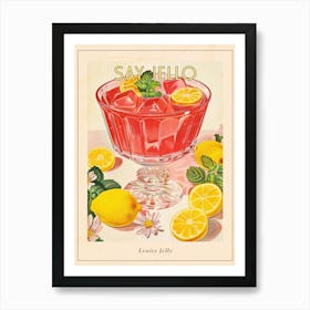 Fruity Jelly Vintage Cookbook Illustration 2 Poster Art Print