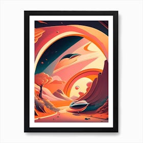 Attraction Comic Space Space Art Print