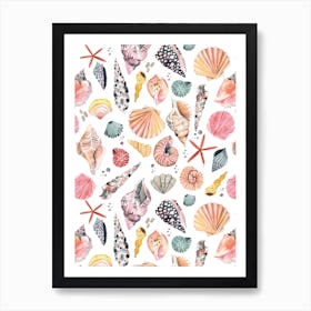 Sea Shells Marine Sand Art Print