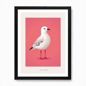 Minimalist Grey Plover 4 Bird Poster Art Print