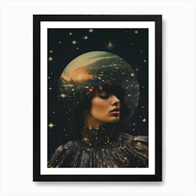 Cosmic portrait of a woman 2 Art Print