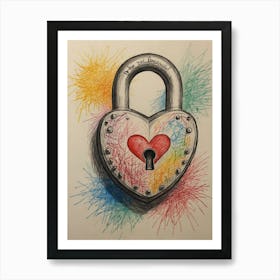 Heart Lock 9 Art Print