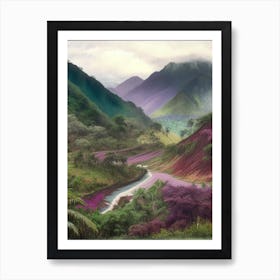 Baliem Valley Indonesia Soft Colours Tropical Destination Art Print