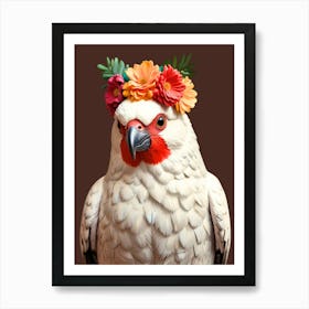 Cockatoo with flower Art Print