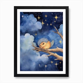 Baby Bird 2 Sleeping In The Clouds Art Print