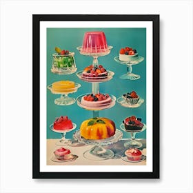 Jelly Dessert Platter Retro Collage 5 Art Print