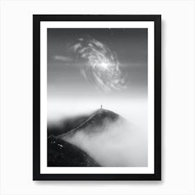 Spiral Space Black And White Art Print