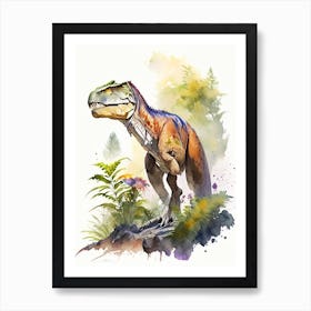 Allosaurus Watercolour Dinosaur Art Print