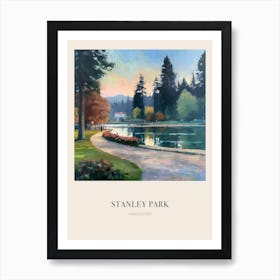 Stanley Park Vancouver Vintage Cezanne Inspired Poster Art Print