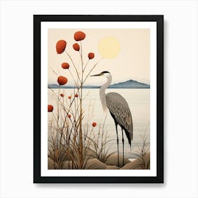 Bird Illustration Great Blue Heron 3 Art Print