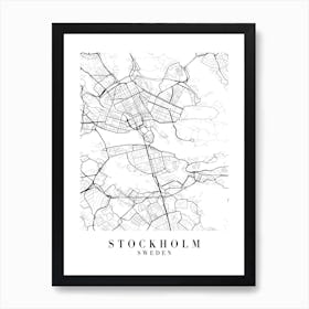 Stockholm Sweden Street Map Minimal Art Print