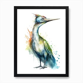 Quetzalcoatlus Cute Dinosaur Watercolour 3 Art Print