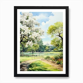 Royal Botanical Gardens Melbourne Australia Watercolour 1 Art Print