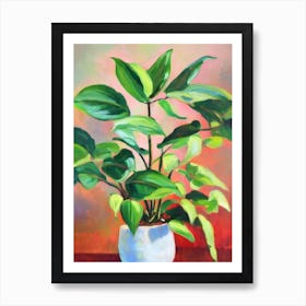 Heartleaf Philodendron 2  Impressionist Painting Art Print