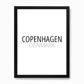 Copenhagen Denmark Typography City Country Word Art Print