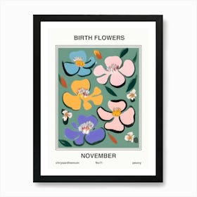 Birth Flowers November Art Print