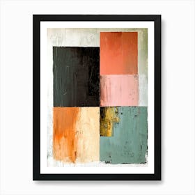 Minimalist Abstract Geometric Composition – Modern Art Print In Earth Tones Art Print