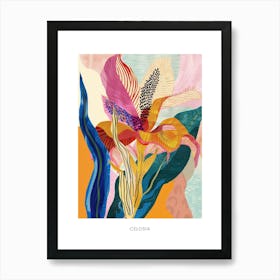 Colourful Flower Illustration Poster Celosia 2 Art Print