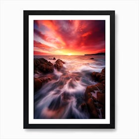 Sunset At The Beach x Art Print