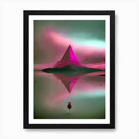 Pink Pyramid In The Water Art Print