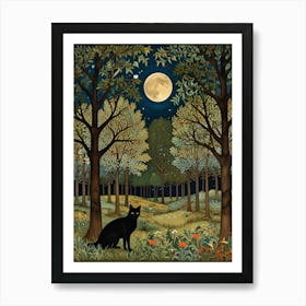 William Morris Black Cat In The Forest 28 Art Print