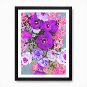 Purple And Rose Pink Bouqet Art Print