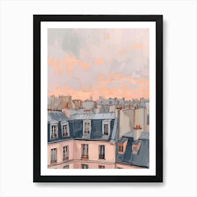 Paris Rooftops Morning Skyline 6 Art Print