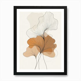 Line Drawing Of A Leaf 30 Art Print