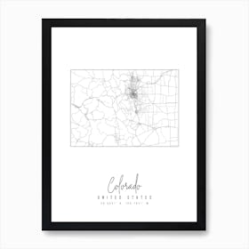 Colorado Minimal Street Map Art Print