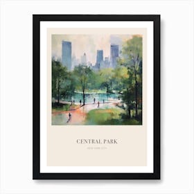 Central Park New York City Vintage Cezanne Inspired Poster Art Print
