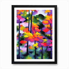 Forest Pansy Redbud Tree Cubist 1 Art Print
