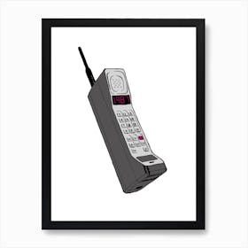 Retro 1987 Mobile Phone Art Print