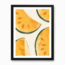 Cantaloupe Close Up Illustration 3 Art Print