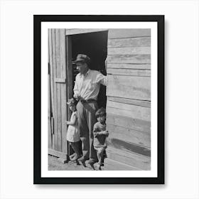 Untitled Photo, Possibly Related To Mexican Father And Children In Doorway Of Their Home Made Of Scrap Lumber Art Print