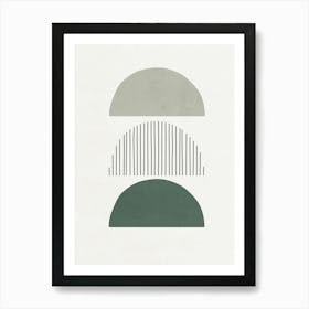 Shapes and Lines - Green 01 Art Print