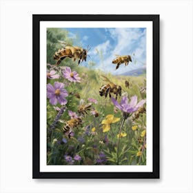 European Honey Bee Storybook Illustration 8 Art Print