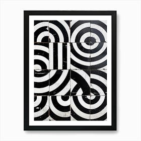 Abstract Kitsch Black & White Pattern 2 Art Print