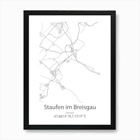 Staufen Im Breisgau,Germany Minimalist Map Art Print