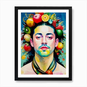 Man With Fruits 2 Art Print