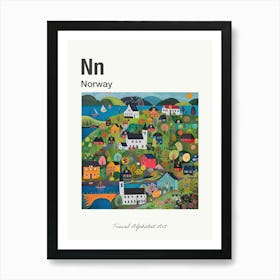 Kids Travel Alphabet  Norway 1 Art Print