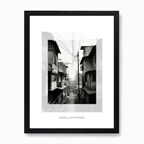 Poster Of Manila, Philippines, Black And White Old Photo 3 Art Print