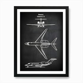 X Citation 200 Aircraft Airplane Blueprint Aviation Gifts Aviation Blueprint Airplane Print Plane Airplane Gift Va2001 Art Print