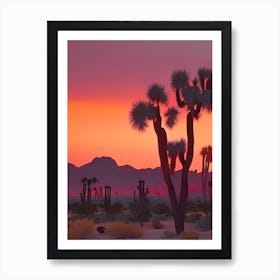 Joshua Tree Retro Sunset Art Print