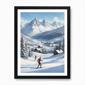 Default Nordic Ski Scene Art Print 0 Art Print