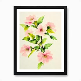 Cherry Blossom Vintage Flowers Flower Art Print