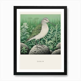 Ohara Koson Inspired Bird Painting Dunlin 1 Poster Art Print