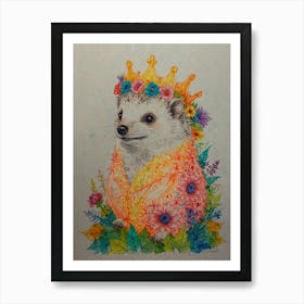 Hedgehog In A Crown 2 Art Print